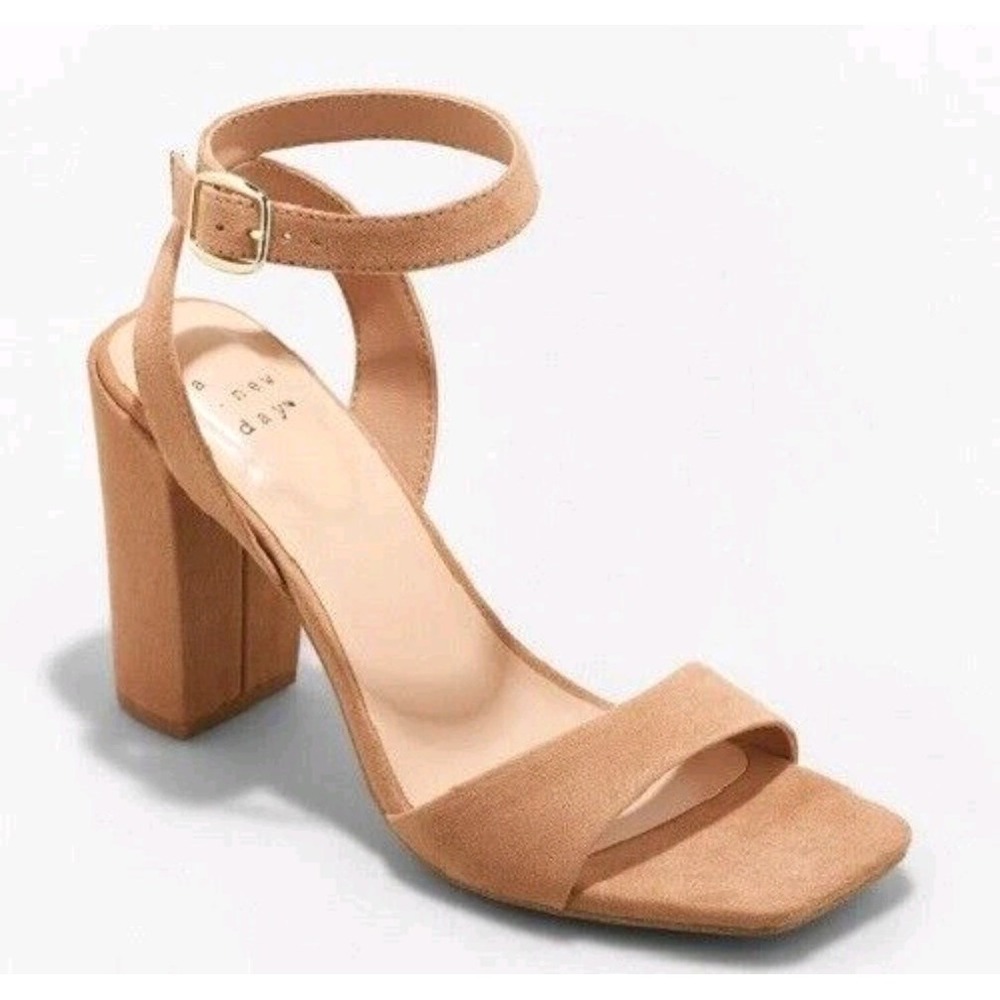 A New Day Shoes Womens 8 Light Beige Platform Heel Adr05 Sal Strap Open Toe